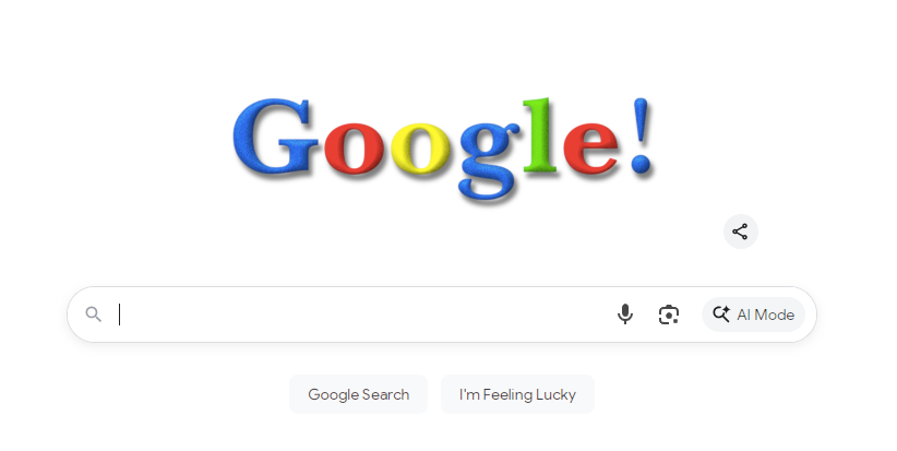 google doodle for 27th birthday is their original 1998 logo font style and colors.